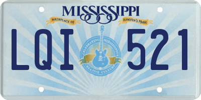MS license plate LQI521