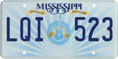 MS license plate LQI523