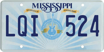MS license plate LQI524