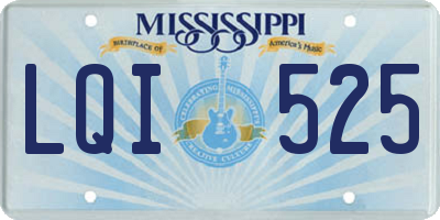 MS license plate LQI525
