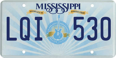 MS license plate LQI530