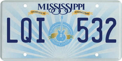MS license plate LQI532