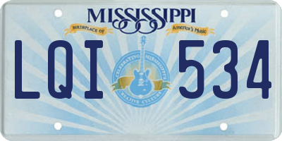 MS license plate LQI534