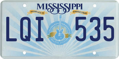 MS license plate LQI535