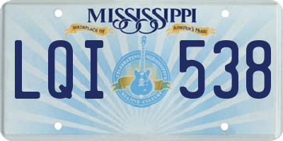MS license plate LQI538