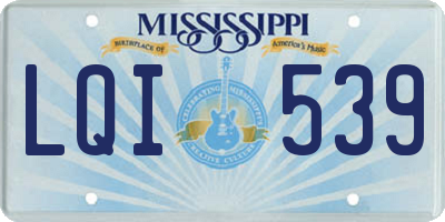 MS license plate LQI539