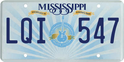MS license plate LQI547