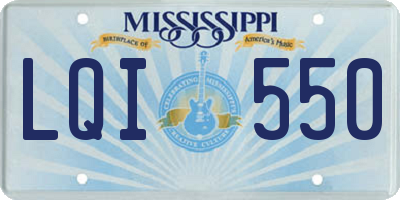 MS license plate LQI550