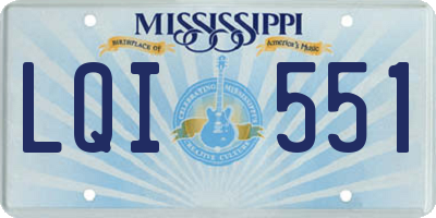 MS license plate LQI551
