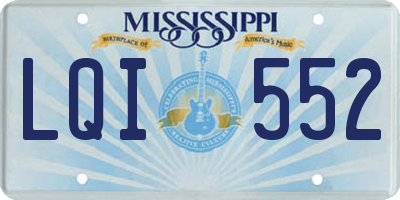 MS license plate LQI552