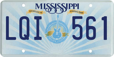 MS license plate LQI561