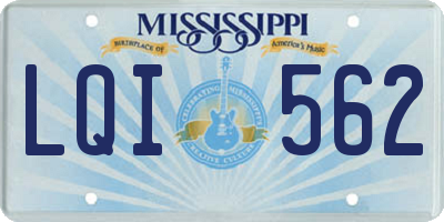 MS license plate LQI562