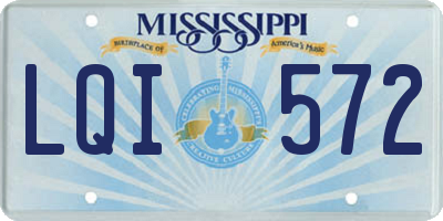 MS license plate LQI572
