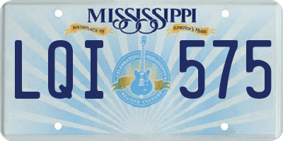 MS license plate LQI575