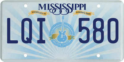 MS license plate LQI580