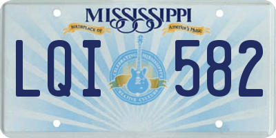 MS license plate LQI582