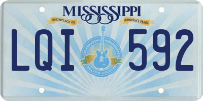 MS license plate LQI592