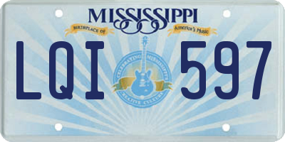 MS license plate LQI597