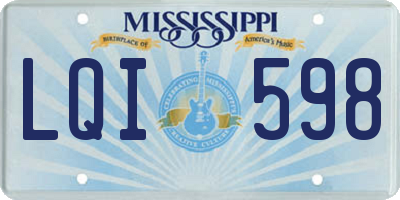 MS license plate LQI598