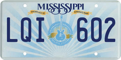 MS license plate LQI602