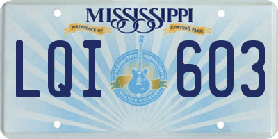 MS license plate LQI603