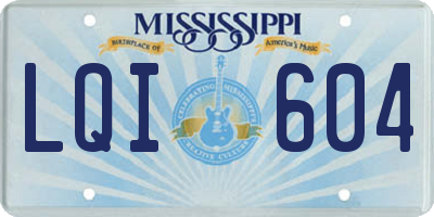MS license plate LQI604