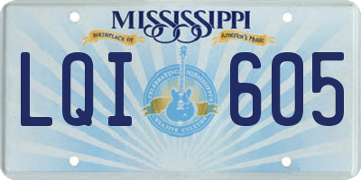 MS license plate LQI605