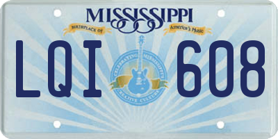 MS license plate LQI608
