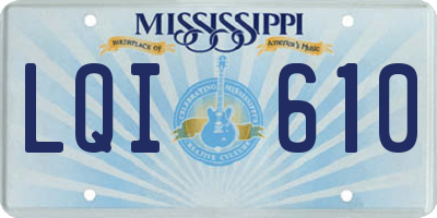 MS license plate LQI610