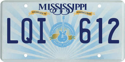 MS license plate LQI612