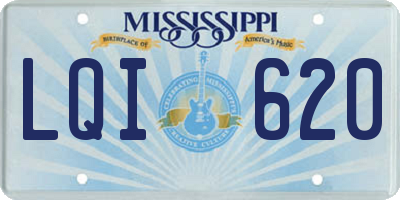 MS license plate LQI620