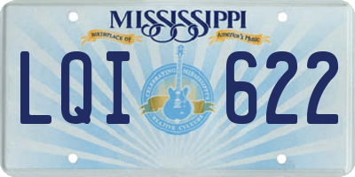 MS license plate LQI622