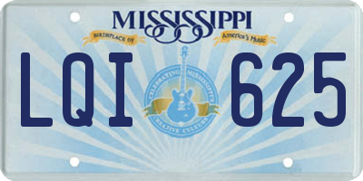MS license plate LQI625