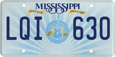 MS license plate LQI630