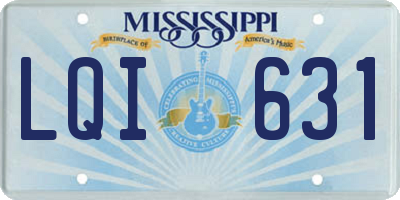 MS license plate LQI631