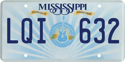 MS license plate LQI632