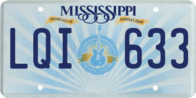 MS license plate LQI633
