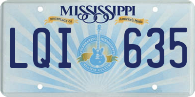 MS license plate LQI635