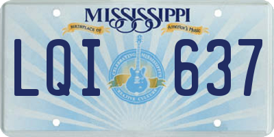 MS license plate LQI637