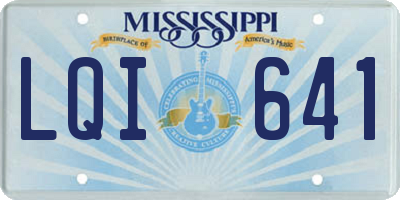 MS license plate LQI641