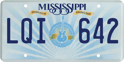MS license plate LQI642