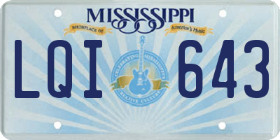 MS license plate LQI643