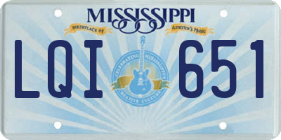 MS license plate LQI651