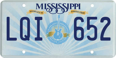 MS license plate LQI652