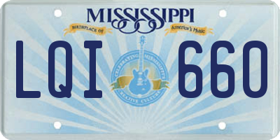 MS license plate LQI660