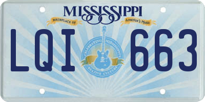 MS license plate LQI663