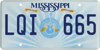 MS license plate LQI665