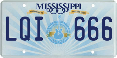 MS license plate LQI666