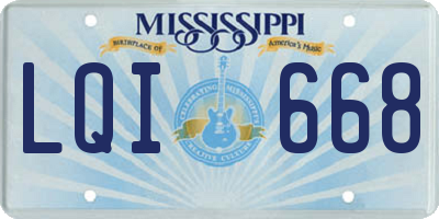 MS license plate LQI668