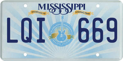 MS license plate LQI669